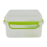 Snackbox 4-vaks met cupje - groen - 18x18x10 cm