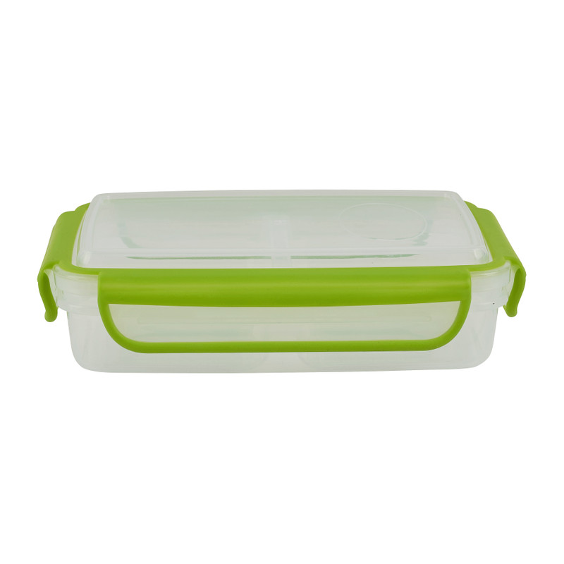 Snackbox 2-vaks - groen - 18x12x4.5 cm 