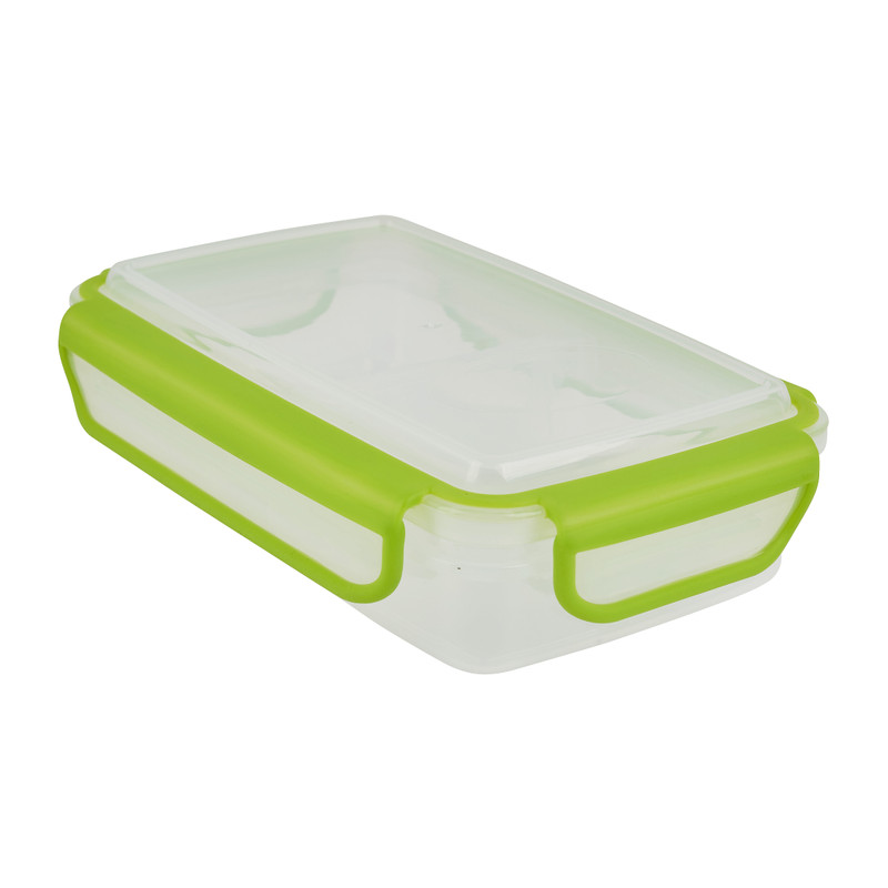 Snackbox 2-vaks - groen - 18x12x4.5 cm 