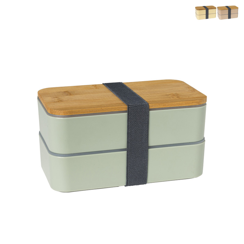 Lunchbox dubbel met bestek - diverse kleuren - 700 ml
