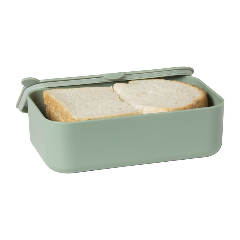 Lunchbox met elastiek - groen - 6.8x19x12 cm