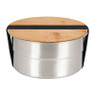 Broodtrommel - rvs/bamboe - ø13 cm