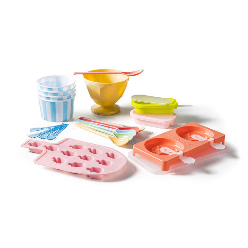 Ijsbakjes en lepeltjes - set van 4