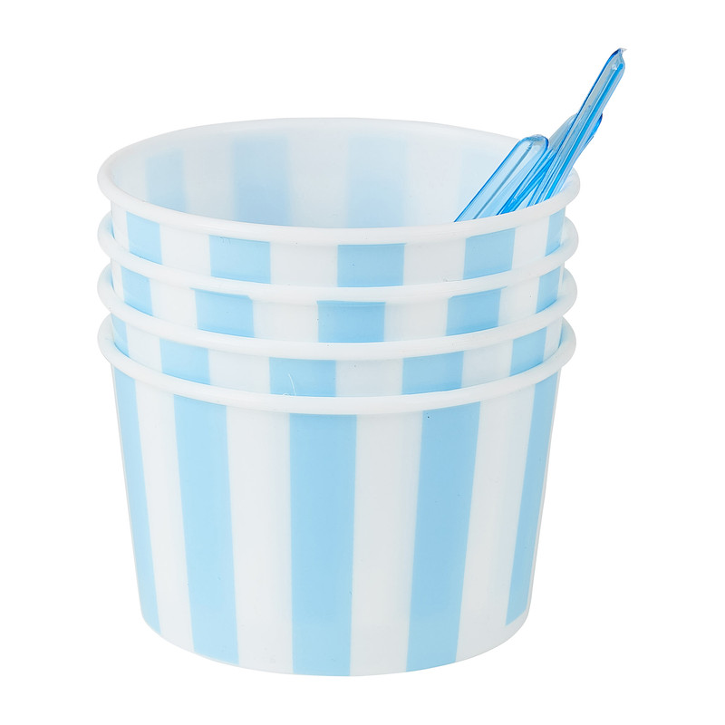 Ijsbakjes en lepeltjes - set van 4