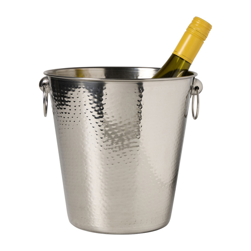 Champagnekoeler rvs - zilverkleurig - 22.5x21x21 cm