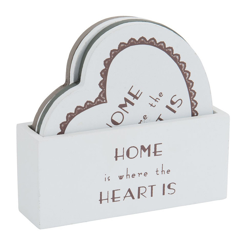 Onderzetters in houder - set van 4 