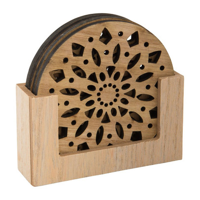 Onderzetter hout deco - set van 4