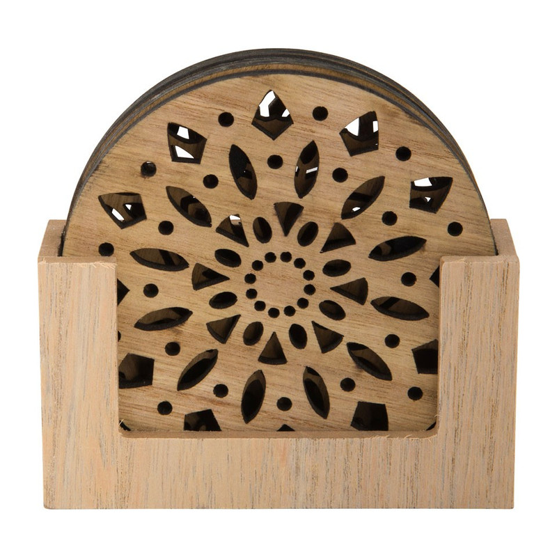 Onderzetter hout deco - set van 4