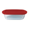 Pyrex ovenschaal - rood - set van 2