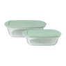 Pyrex ovenschaal - groen - set van 2