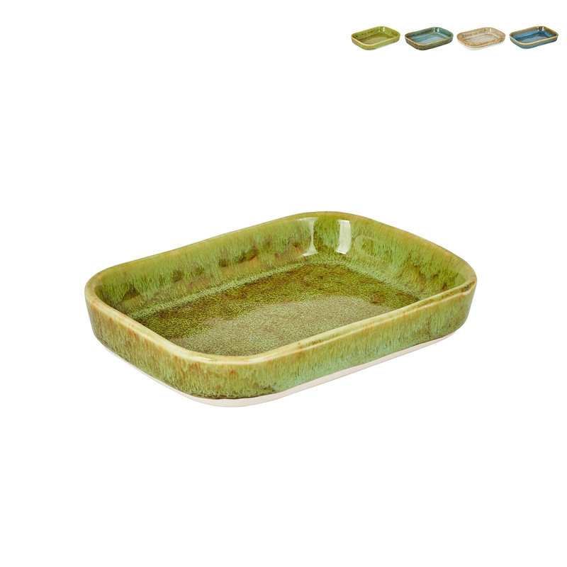 Ovenschaal stoneware - diverse kleuren - 13x9x2 cm
