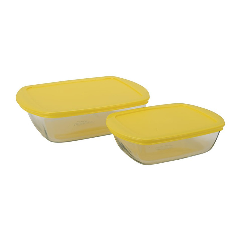 Pyrexschaal geel - set van 2