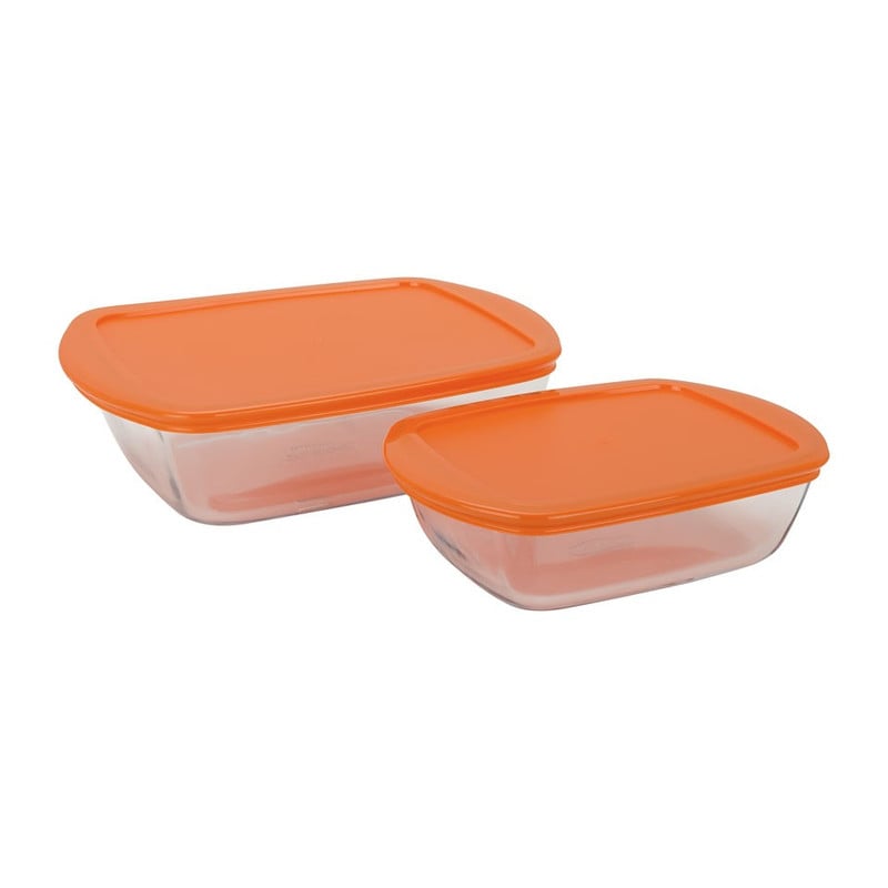 Pyrexschaal oranje - set van 2