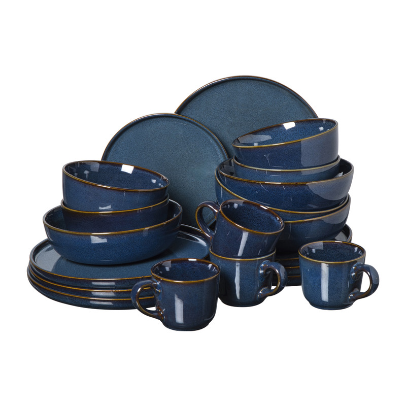 Serviesset 20-delig - blauw - 4 persoons