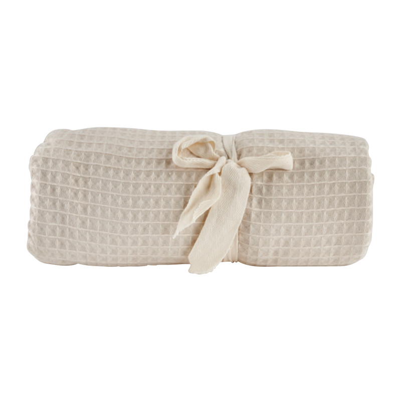 Plaid vlakjes - beige - 130x170 cm 