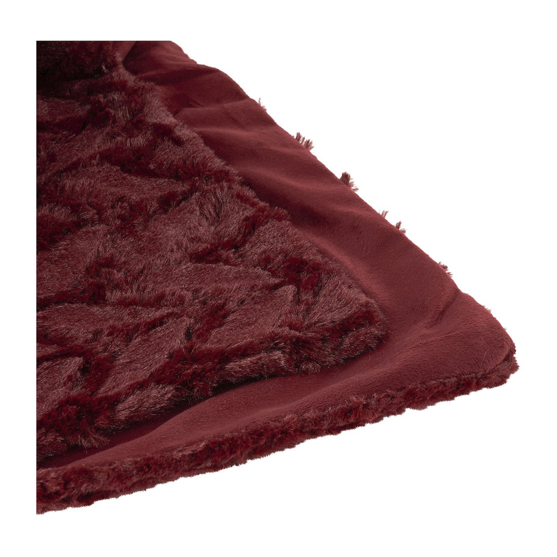 Plaid bont met dessin - rood - 130x170 cm 