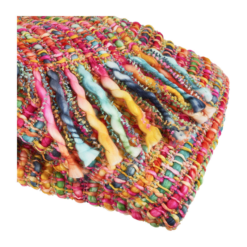 Plaid met franjes - multikleur - 125x150 cm 