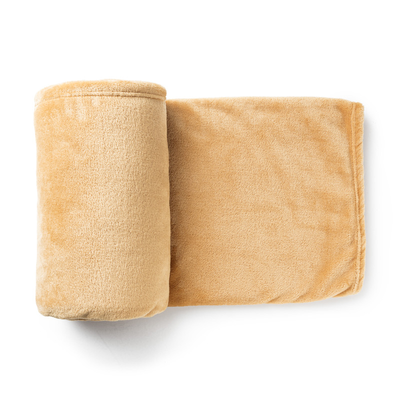 Fleece deken - geel/oranje - 130x170 cm