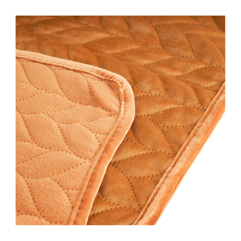 Plaid gestanst - okergeel - 130x170 cm