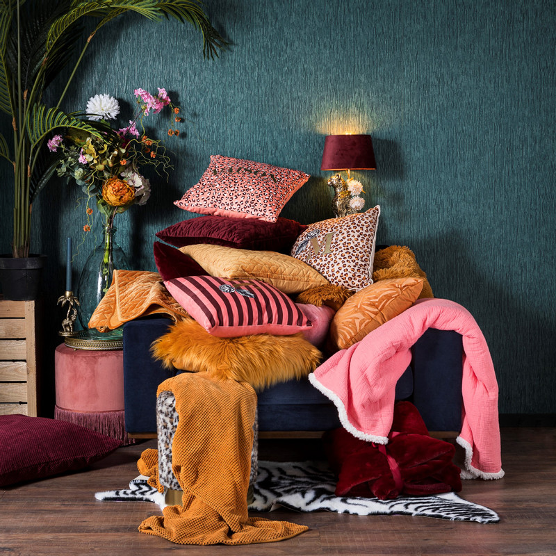 Plaid bont - rood - 130x170 cm 