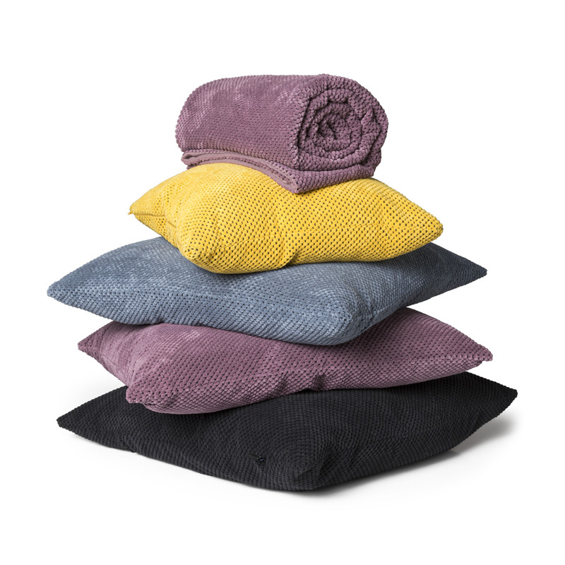 Plaid blokje - paars - 130x160 cm 