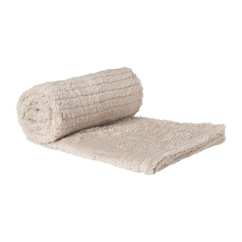 Plaid grove rib - taupe - 125x150 cm