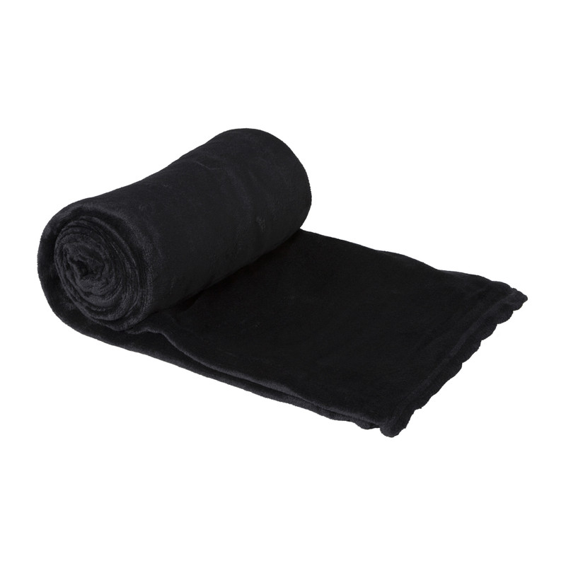 Fleece deken - zwart - 200x150 cm