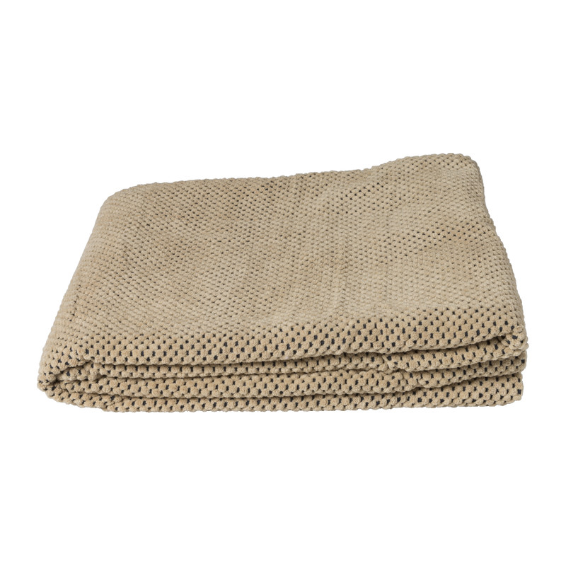 Plaid blokje - beige - 130x160 cm