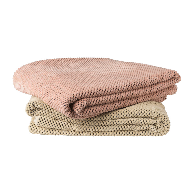 Plaid blokje - blush - 130x160 cm