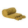 Plaid chenille met kwastjes Mieke - geel - 170x130 cm