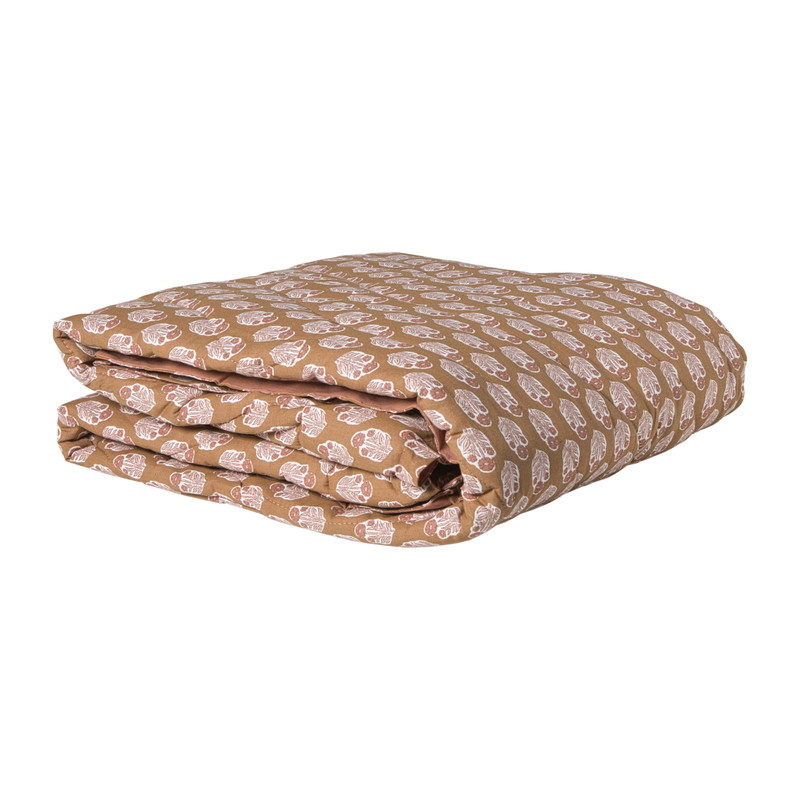 Plaid quilted bloem - roze/rood - 170x130 cm