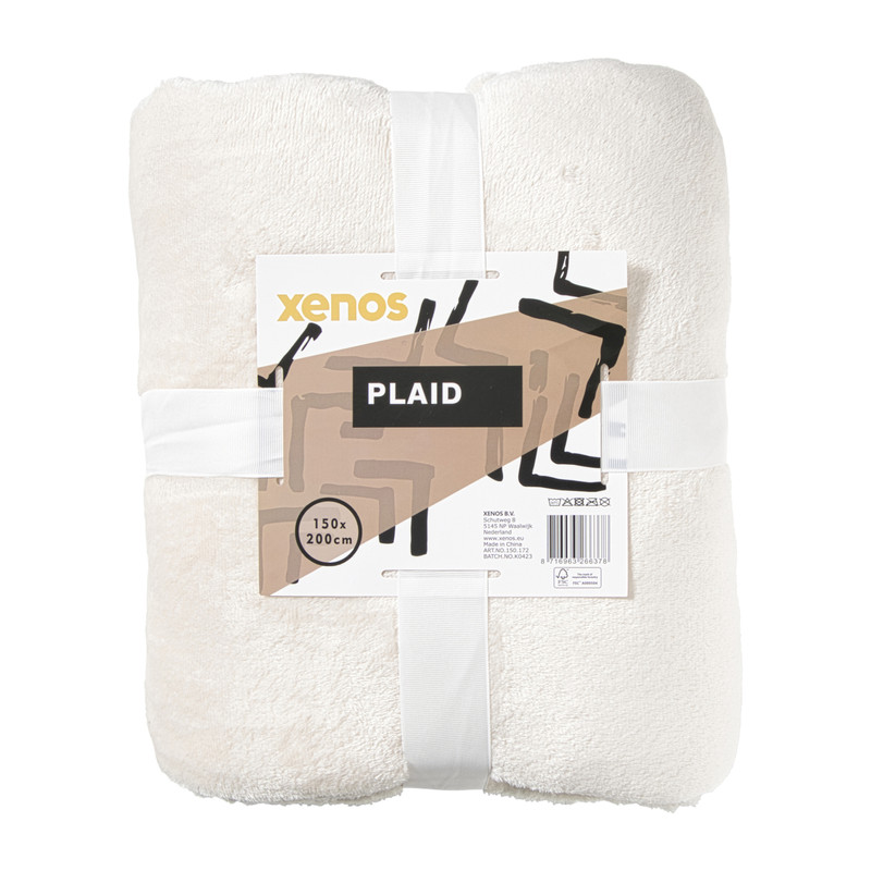 Fleece deken - beige - 200x150 cm