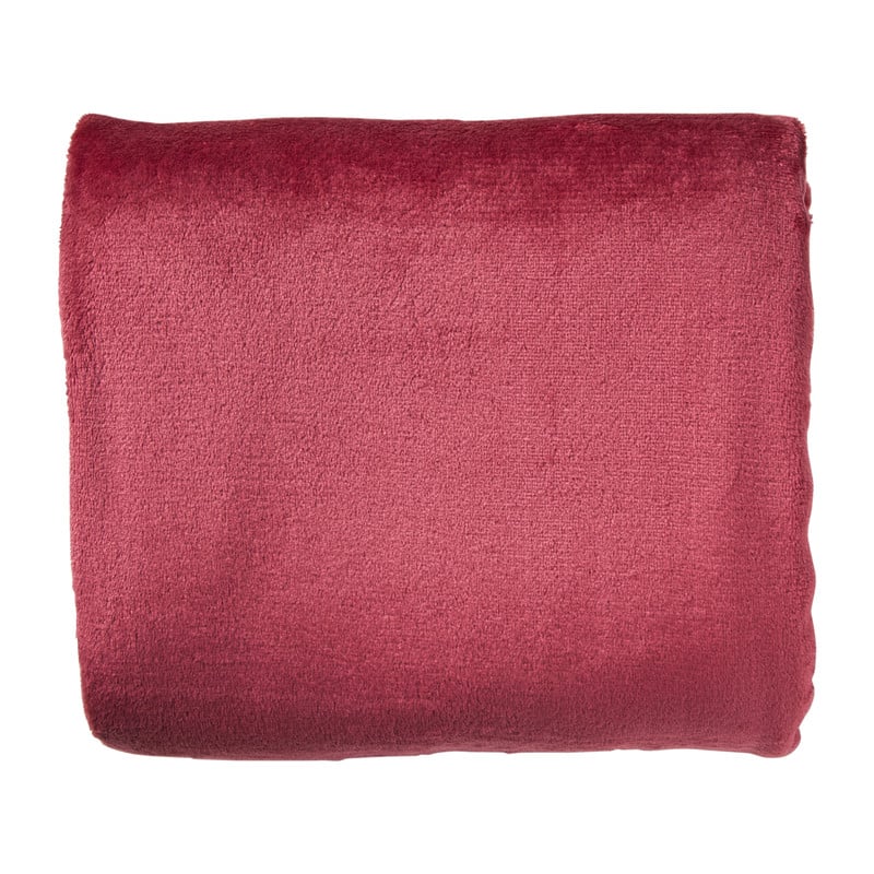 Fleece deken - bordeauxrood - 200x150 cm