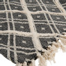 Plaid geweven ruitpatroon 150x125 cm - ecru/zwart
