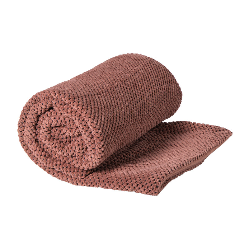 Plaid blokjes - roze - 130x160 cm