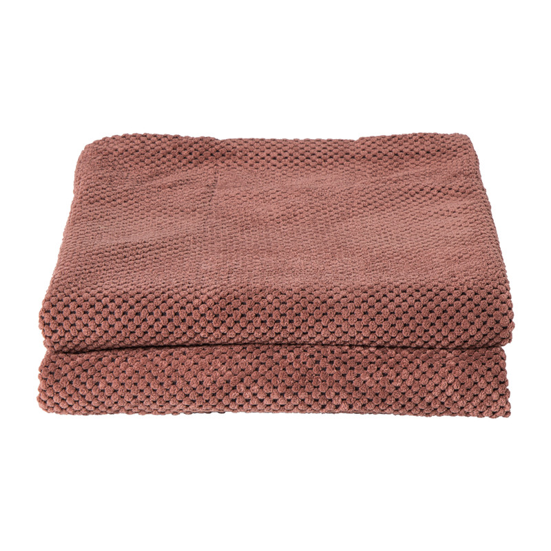 Plaid blokjes - roze - 130x160 cm