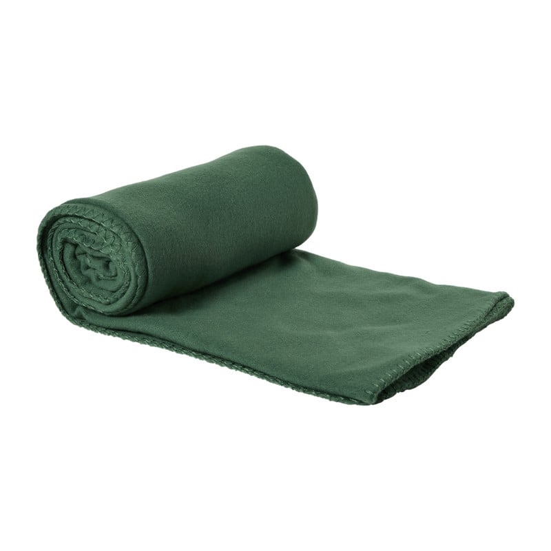 Xenos Plaid fleece - olijfgroen - 130x160 cm