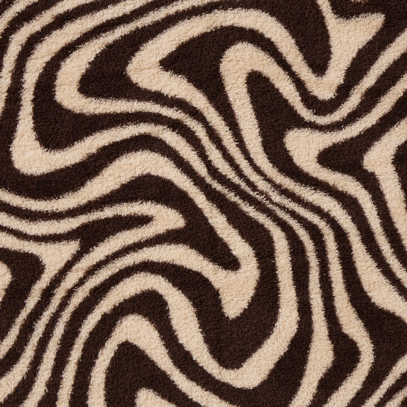 Plaid swirl - wit/bruin - 130x170 cm