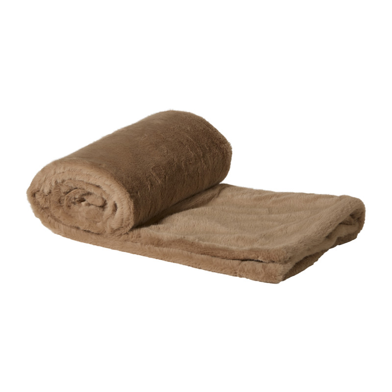 Plaid harig - beige - 130x170 cm