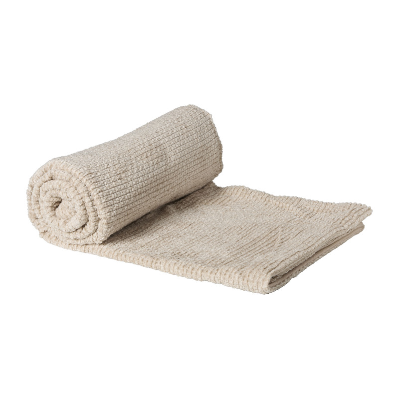 Plaid geblokt - beige - 130x160 cm