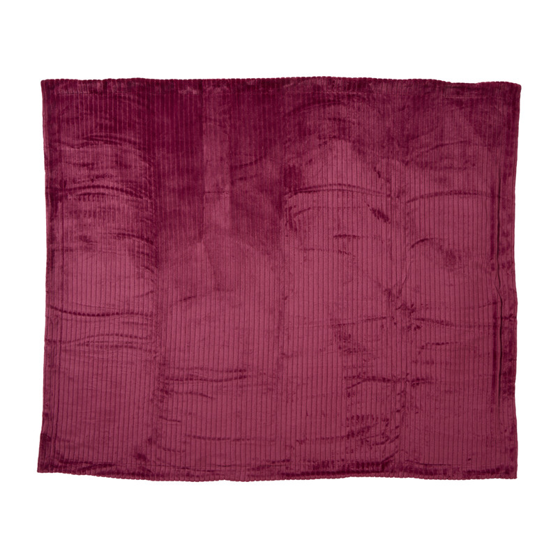 Plaid rib - bordeaux rood - 130x150 cm