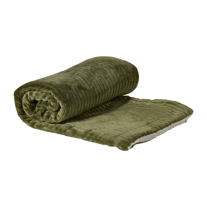 Plaid rib - groen - 130x150 cm