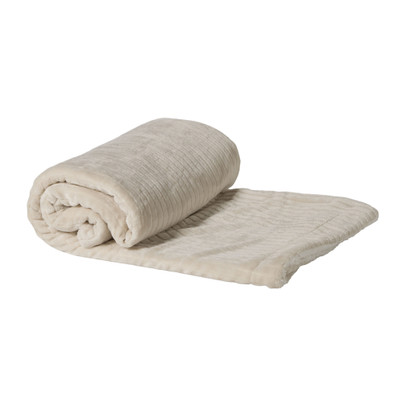 Plaid rib - beige - 130x150 cm