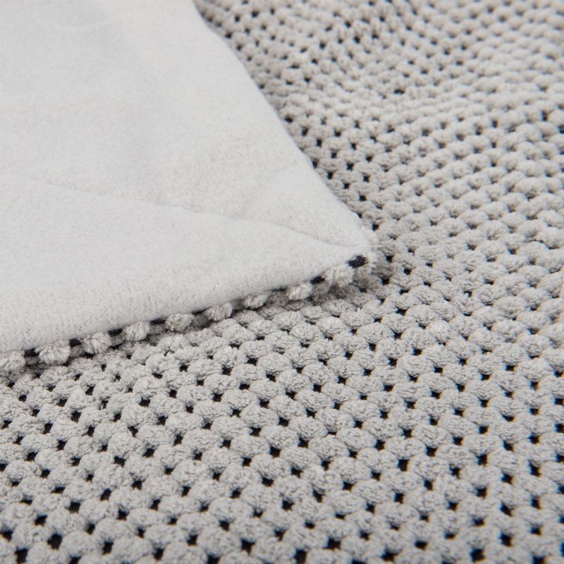 Plaid blokje - lichtgrijs - 130x160 cm