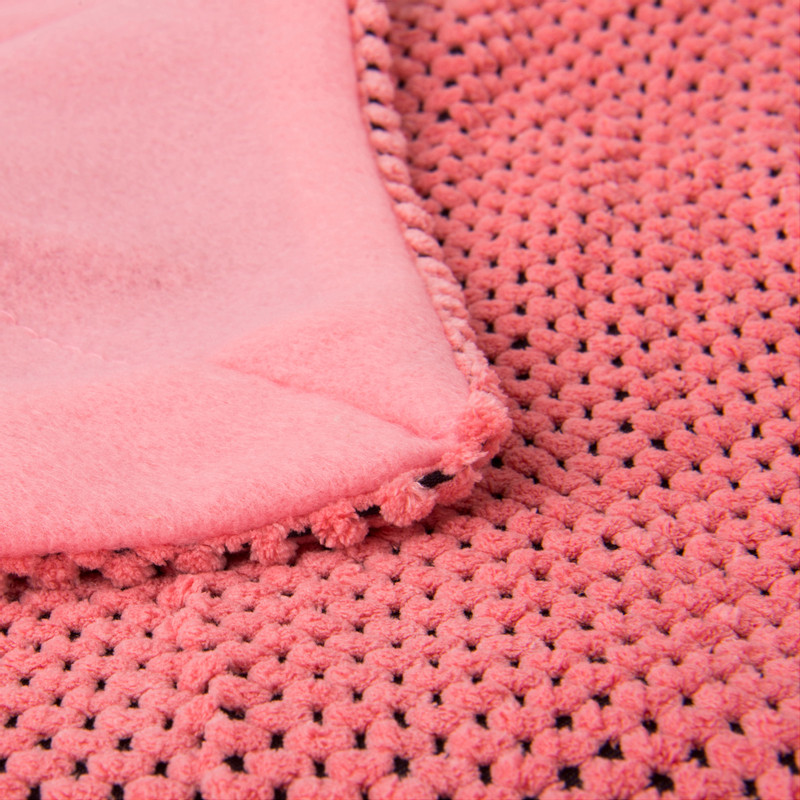 Plaid blokje - lichtroze - 130x160 cm