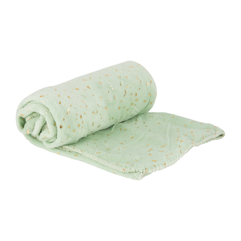 Plaid met gouden streepjes - groen - 130x170 cm
