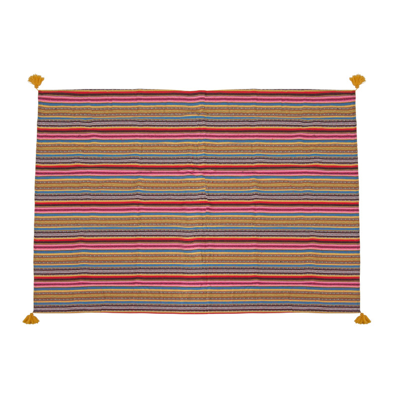 Plaid Mexican tassel - multikleur - 130x160 cm