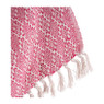 Plaid met franjes - roze/wit - 130x160 cm 