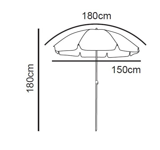 Strandparasol Tess - beige - ø150x180 cm