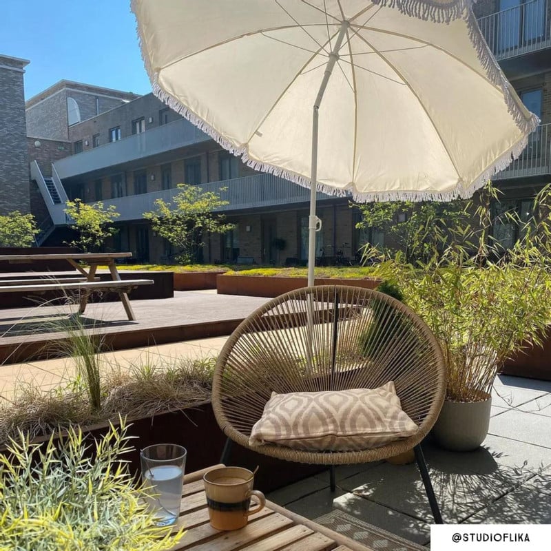 Strandparasol Tess - beige - ø150x180 cm